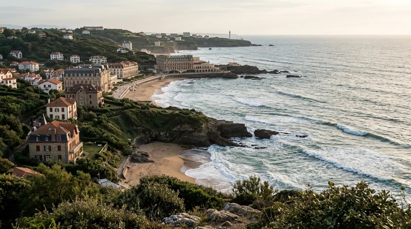 Illustration, bâti et paysage caractéristiques du Pays Basque autour de Biarritz